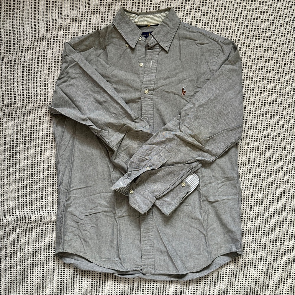 Polo by Ralph Lauren Men Button Down Shirt Light Gray Medium